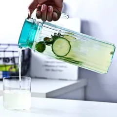Bộ 2 Bình Thủy Tinh Luminarc Quadro Ice Green 1.1L - Thiết Kế Hiện Đại, An Toàn, Chống Xước, Dùng trong Máy Rửa Bát