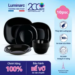 Bộ bát đĩa (tô chén dĩa) thủy tinh Luminarc Carine 10 chi tiết CRD 10A, dùng lò vi sóng, máy rửa bát