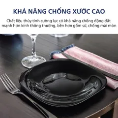 Bộ bát đĩa (tô chén dĩa) thủy tinh Luminarc Carine 10 chi tiết CRD 10A, dùng lò vi sóng, máy rửa bát