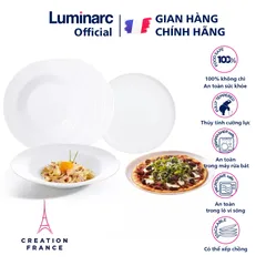 [Hàng NK Pháp] Bộ đĩa (dĩa) thủy tinh ăn mì ý, Pizza Luminarc Friend's Time 6 chi tiết - FR6A