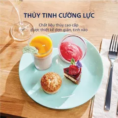 [Hàng Pháp] Bộ bát đĩa tô thủy tinh Luminarc Diwali xanh ngọc 12 chi tiết DW 12D, dùng lò vi sóng