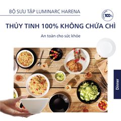 Bộ 6 Đĩa Thủy Tinh Sâu Luminarc Harena 23cm N5806*6 - Đĩa Vân Nổi Chính Hãng, An Toàn Với Máy Rửa Bát & Lò Vi Sóng
