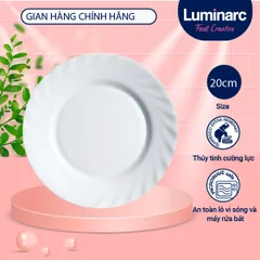 Bộ 6 đĩa thủy tinh cường lực Luminarc Trianon 20cm - An toàn lò vi sóng, chống xước, tiện ích cho bàn ăn