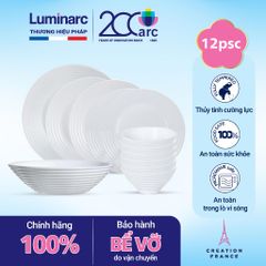 Bộ bát đĩa thủy tinh Luminarc Harena 12 chi tiết - Thiết kế châu Âu, an toàn lò vi sóng và máy rửa bát, cao cấp, dễ dàng vệ sinh