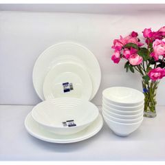 Bộ bát đĩa thủy tinh Luminarc Harena 12 chi tiết - Thiết kế châu Âu, an toàn lò vi sóng và máy rửa bát, cao cấp, dễ dàng vệ sinh