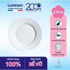 Bộ 6 Đĩa Thủy Tinh Cường Lực Luminarc Trianon 23cm - Đĩa Sâu Dùng Lò Vi Sóng, Chịu Nhiệt, Chống Xước, An Toàn Sức Khỏe