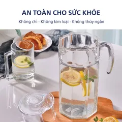 Bình Đựng Nước Thủy Tinh Luminarc Octime 1.6L G2665 - Nắp Kín, Thiết Kế Hiện Đại, An Toàn cho Sức Khỏe, Phù Hợp Mọi Mục Đích Sử Dụng