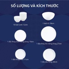 Bộ bát đĩa thủy tinh Luminarc Diwali 15 chi tiết DW 15L - An toàn lò vi sóng, máy rửa bát, thiết kế hiện đại, chịu va đập tốt