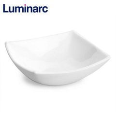 Đĩa Thủy Tinh Vuông Trắng Quadrato 20cm D7206 Cao Cấp, Đĩa Sâu Lòng An Toàn Cho Máy Rửa Bát, Lò Vi Sóng - Hàng Chính Hãng Luminarc