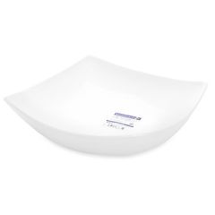 Đĩa Thủy Tinh Vuông Trắng Quadrato 20cm D7206 Cao Cấp, Đĩa Sâu Lòng An Toàn Cho Máy Rửa Bát, Lò Vi Sóng - Hàng Chính Hãng Luminarc