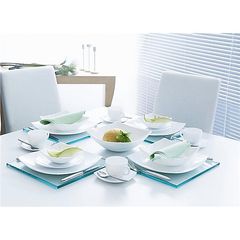 Đĩa Thủy Tinh Vuông Trắng Quadrato 20cm D7206 Cao Cấp, Đĩa Sâu Lòng An Toàn Cho Máy Rửa Bát, Lò Vi Sóng - Hàng Chính Hãng Luminarc