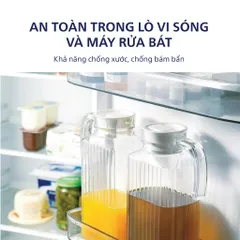 Bộ 2 Bình Đựng Nước Thủy Tinh Luminarc Quadro 1.7L G2668 - Hàng Chính Hãng, An Toàn và Tiện Lợi cho Bếp Nhà Bạn
