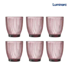 Bộ 6 Cốc Thủy Tinh Luminarc Ricky Line V8688 340ml - Sang Trọng, An Toàn, Màu Hồng - Hàng Chính Hãng từ Pháp