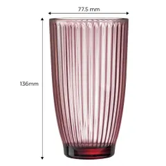 Bộ 6 Cốc Thủy Tinh Luminarc Ricky Line V8688 340ml - Sang Trọng, An Toàn, Màu Hồng - Hàng Chính Hãng từ Pháp