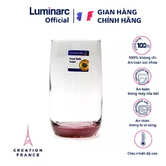Bộ 6 Cốc Thủy Tinh Luminarc Vigne 290ml - An Toàn, Chống Xước, Kích Thước Tiện Lợi - Hàng Chính Hãng, Màu Hồng Tím
