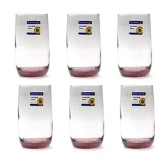 Bộ 6 Cốc Thủy Tinh Luminarc Vigne 290ml - An Toàn, Chống Xước, Kích Thước Tiện Lợi - Hàng Chính Hãng, Màu Hồng Tím