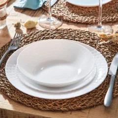 Bộ bát đĩa Luminarc Pampille 12 chi tiết màu trắng - Thủy tinh cao cấp Pháp, an toàn cho sức khỏe, chịu nhiệt và thích hợp cho lò vi sóng.