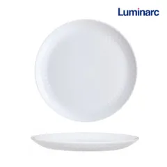 Đĩa Thủy Tinh Nông Lòng Luminarc Pampille Trắng 25cm/19cm - Bền, An Toàn, Thuận Tiện Trong Lò Vi Sóng và Máy Rửa Bát
