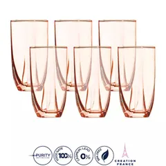 Bộ 6 cốc thủy tinh cao Luminarc Eiffel 350ml - Hàng chính hãng Pháp, phong cách sang trọng và tinh tế cho mọi bữa tiệc