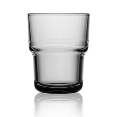 Bộ 6 cốc thủy tinh thấp Arcoroc Log T Grey 220ml - Ly ngấn 2 tầng dùng cho cà phê và trà quả, an toàn cho sức khỏe