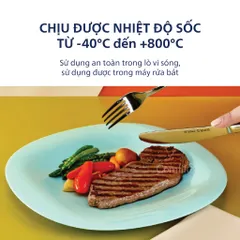 Bộ 6 đĩa (dĩa) thủy tinh Luminarc Carine Light Turquose CR6A, dùng lò vi sóng | Hàng chính hãng
