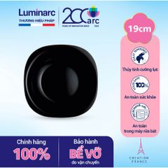 Đĩa Thủy Tinh Luminarc Carine Đen D2372/H3664 - 19cm, An Toàn Cho Máy Rửa Bát, Lò Vi Sóng - Hàng Chính Hãng Pháp