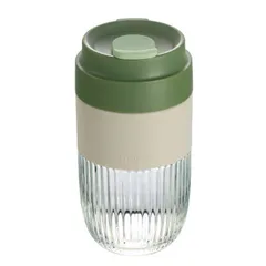 Cốc Thủy Tinh Luminarc Ease 500ml V5076/V5077 - Cốc Đựng Sinh Tố, Yến Mạch Có Nắp Đậy Chống Tràn Tiện Lợi, Dễ Mang Theo