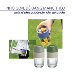 Cốc Thủy Tinh Luminarc Ease 500ml V5076/V5077 - Cốc Đựng Sinh Tố, Yến Mạch Có Nắp Đậy Chống Tràn Tiện Lợi, Dễ Mang Theo
