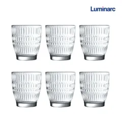 Bộ 6 Cốc Thủy Tinh Luminarc Rock Dew 340ml V7638 - Sang Trọng, Bền Bỉ, Phong Cách Retro Cao Cấp Hàng Chính Hãng