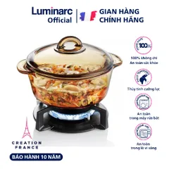 Nồi thủy tinh Luminarc Amberline 1.5L C6313 dùng bếp ga, bếp hồng ngoại, cam kết bảo hành 10 năm