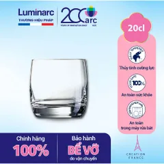 Bộ 6 cốc (ly) thủy tinh thấp Luminarc Vigne 200ml G2572 | Hàng chính hãng, cốc trà cà phê đẹp