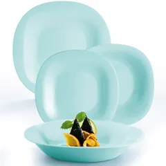 Đĩa Thủy Tinh Sâu Luminarc Carine 21cm Màu Xanh - An Toàn Với Lò Vi Sóng, Bền, Kiểu Dáng Sang Trọng Châu Âu, Quà Tặng Thưởng Thức Ẩm Thực