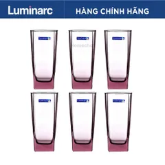 Bộ 6 cốc thủy tinh Luminarc Sterling màu hồng 330ml J5387 - Đồ gia dụng hiện đại, an toàn cho sức khỏe, hàng chính hãng