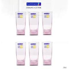 Bộ 6 cốc thủy tinh Luminarc Sterling màu hồng 330ml J5387 - Đồ gia dụng hiện đại, an toàn cho sức khỏe, hàng chính hãng
