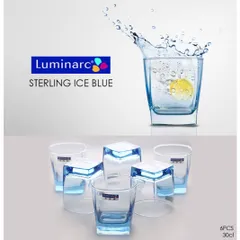 Bộ 6 cốc thủy tinh Luminarc Sterling màu xanh dương 300ml J1582 - Hàng chính hãng tiện ích cho không gian bếp hiện đại