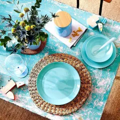 Bộ đĩa Luminarc Diwali Light Turquose 4 chiếc cao cấp - Thủy tinh an toàn, dùng vi sóng và máy rửa bát, thiết kế sang trọng cho bữa tiệc gia đình