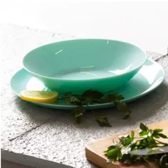 Bộ đĩa Luminarc Diwali Light Turquose 4 chiếc cao cấp - Thủy tinh an toàn, dùng vi sóng và máy rửa bát, thiết kế sang trọng cho bữa tiệc gia đình