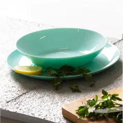 Đĩa Thủy Tinh Sâu Lòng Luminarc Diwali 20cm Màu Xanh Ngọc Chống Xước - Đồ Gia Dụng Sang Trọng Hàng Chính Hãng