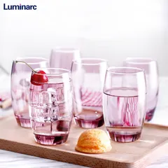 Bộ 6 Cốc Thủy Tinh Luminarc Salto Màu Hồng 350ml J5385 - An Toàn, Thẩm Mỹ, Hàng Chính Hãng Dành Cho Nhà Bếp