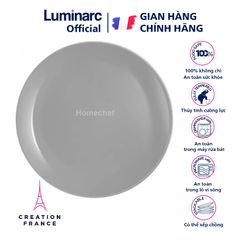 Đĩa Thủy Tinh Luminarc Diwali 19cm P0704 - Bền Bỉ, An Toàn Trong Lò Vi Sóng & Máy Rửa Bát - Hàng Chính Hãng Pháp
