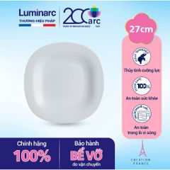 Đĩa Thủy Tinh Luminarc Carine 27cm N6611 - Đĩa Nông Lòng Sang Trọng Phong Cách Châu Âu, An Toàn Cho Vi Sóng và Máy Rửa Bát