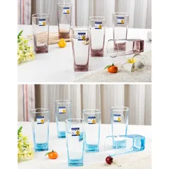 Bộ 6 cốc thủy tinh Luminarc Sterling màu xanh dương 330ml - Hàng chính hãng, an toàn cho máy rửa bát, thiết kế tinh tế, hiện đại