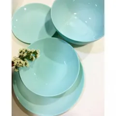 Bộ 4 Đĩa Thủy Tinh Luminarc Diwali Light Turquoise 19cm & 20cm - Thủy Tinh Cường Lực, An Toàn, Sang Trọng, Bền Bỉ cho Gia Đình