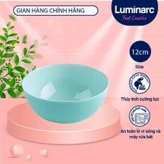 Bát ăn cơm thủy tinh Luminarc Diwali 12cm màu xanh ngọc - Chất liệu cao cấp, an toàn cho vi sóng và máy rửa bát, xuất xứ Pháp
