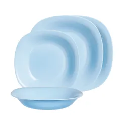 Đĩa nông lòng Luminarc Carine thủy tinh an toàn 19cm màu xanh dương - sản phẩm chính hãng Pháp, dễ vệ sinh, chịu va đập tốt