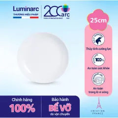 Đĩa thủy tinh Luminarc Diwali 25cm D6905 - Thoải mái sử dụng trong lò vi sóng và máy rửa bát, an toàn cho sức khỏe, hàng Pháp chính hãng.