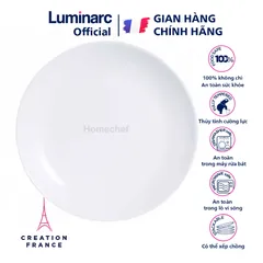 Đĩa thủy tinh Luminarc Diwali 25cm D6905 - Thoải mái sử dụng trong lò vi sóng và máy rửa bát, an toàn cho sức khỏe, hàng Pháp chính hãng.
