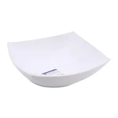 Bát sứ thủy tinh vuông trắng Quadrato 14cm -07740 100% không chứa chì, dùng an toàn trong máy rửa bát và lò vóng