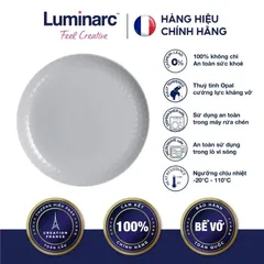 Đĩa Thủy Tinh Luminarc Pampille 19cm Màu Granit - Hàng Chính Hãng An Toàn, Chịu Nhiệt, Dùng Trong Lò Vi Sóng, Thích Hợp Bếp Hiện Đại