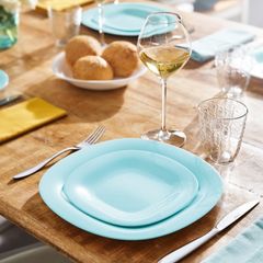 Đĩa Nông Lòng Luminarc Carine Thủy Tinh Xanh Ngọc 27cm - Hàng Chính Hãng, An Toàn Dùng Trong Máy Rửa Bát, Lò Vi Sóng